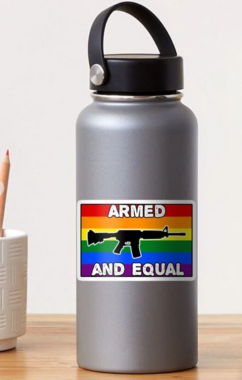 Die-cut Sticker on water bottle